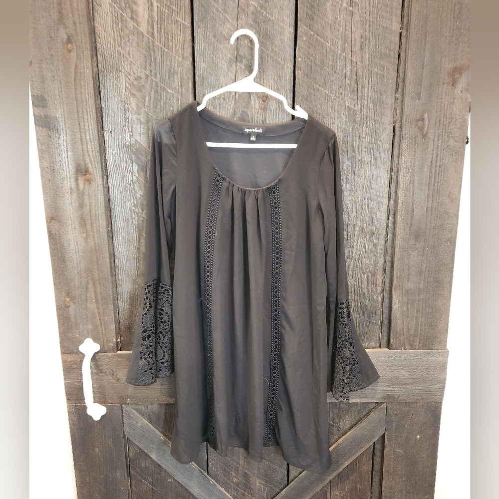 Black dress with bell sleeves